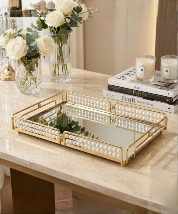ZEYVE PEARL DESIGNED RECTANGULAR TRAY 40x27x6cm*6
